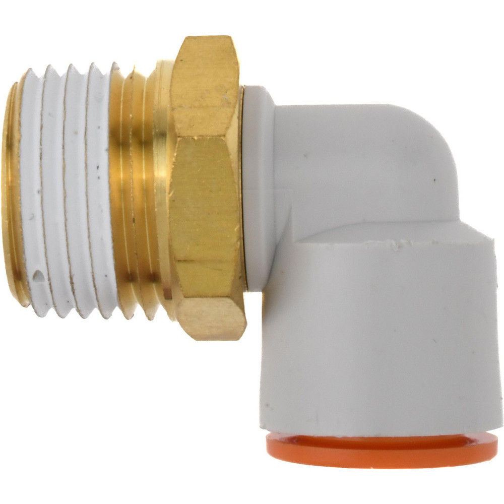 SMC PNEUMATICS Push-to-Connect Push-to-Connect Fitting: Elbow, NPT, 1/2" OD - KQ2L13-37AS