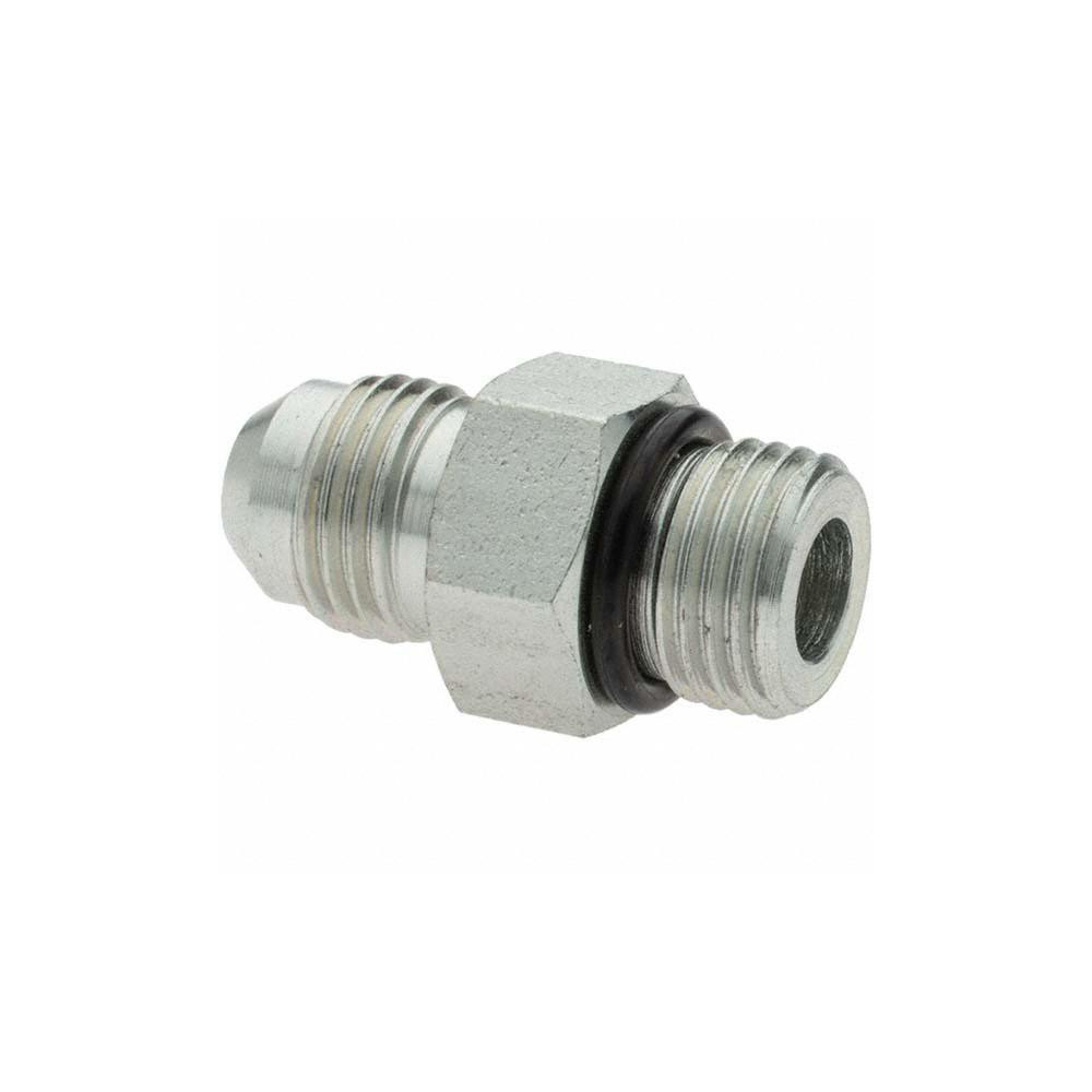 Brennan Steel Flared Tube Connector: 3/8" OD, 9/16-18 x 9/16-18 Thread, 37 deg Flared Angle - 10541