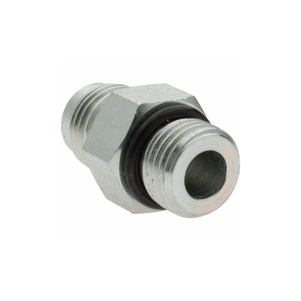 Brennan Steel Flared Tube Connector: 3/8" OD, 9/16-18 x 9/16-18 Thread, 37 deg Flared Angle - 10541