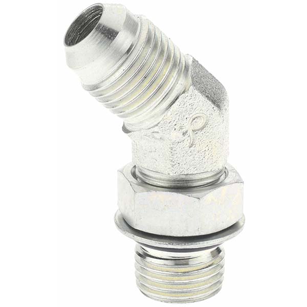 Brennan Steel Flared Tube Connector: 3/8" OD, 9/16-18 x 9/16-18 Thread, 37 deg Flared Angle - 10541