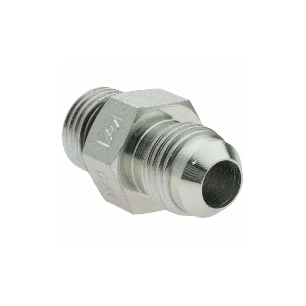 Brennan Steel Flared Tube Connector: 3/8" OD, 9/16-18 x 9/16-18 Thread, 37 deg Flared Angle - 10541