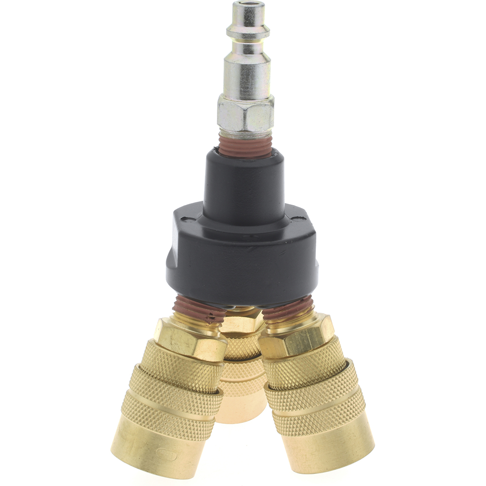 Value Collection Manifold: 1/4" Inlet, 1/4" Outlet, 1 Inlet Port, 2 Outlet Ports, 2.56" OAL, 0.75" OAW - 2620222540