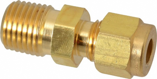 Ham-Let Compression Tube Connector: 1/4" Tube OD, Compression x MNPT - 3001996