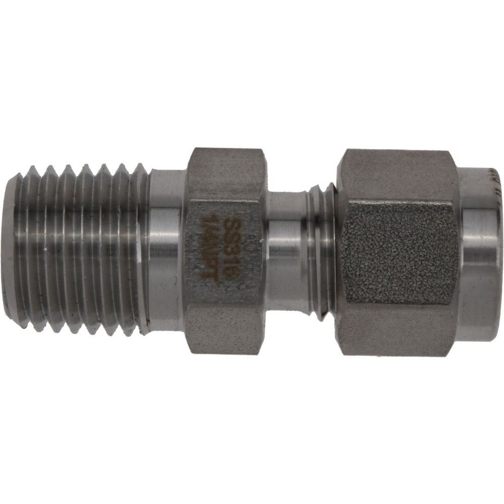 Ham-Let Compression Tube Connector: 1/4" Tube OD, Compression x MNPT - 3001996