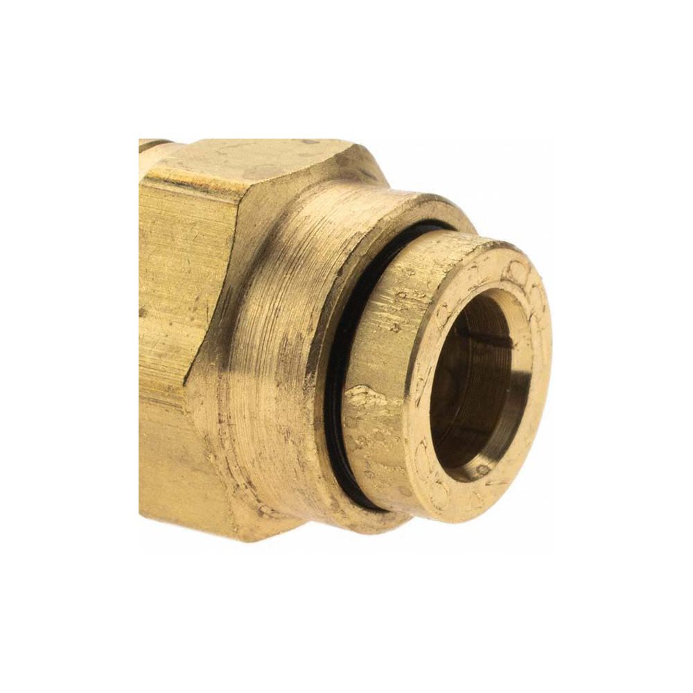 Parker Push-to-Connect Tube x MNPT x Tube x Male Fitting: Connector, NPTF, 1/4" OD - KP60781
