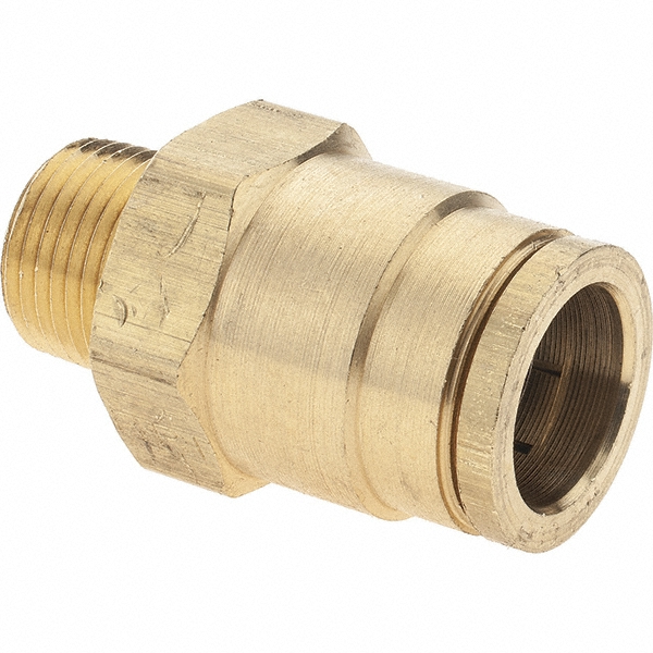 Parker Push-to-Connect Tube x MNPT x Tube x Male Fitting: Connector, NPTF, 1/4" OD - KP60781