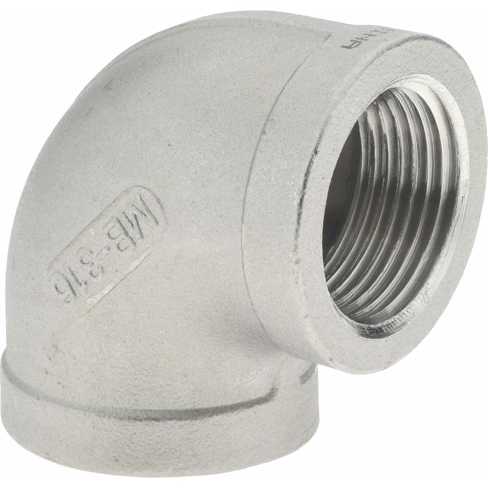 Merit Brass Pipe 90 deg Elbow: 3/8", 316 Stainless Steel - K601-06