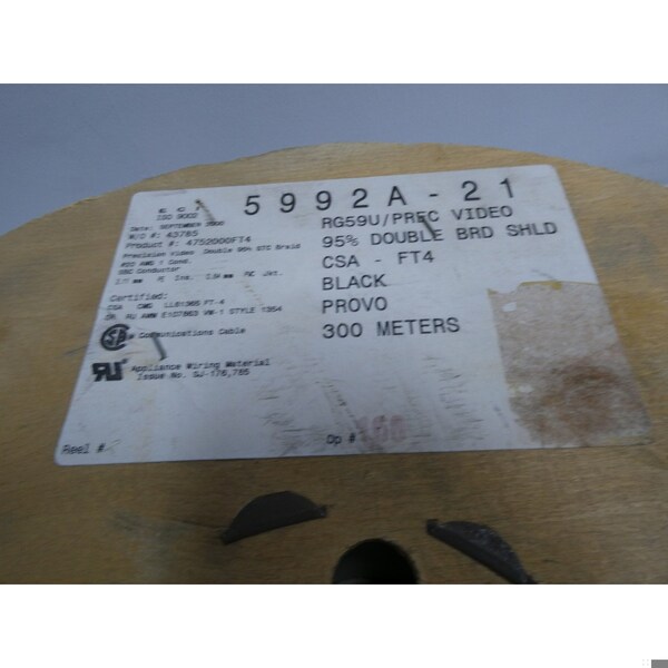 Eci DOUBLE BRD SHLD RG59U/PREC VIDEO 1C 20AWG 300M WIRE - 5992A-21