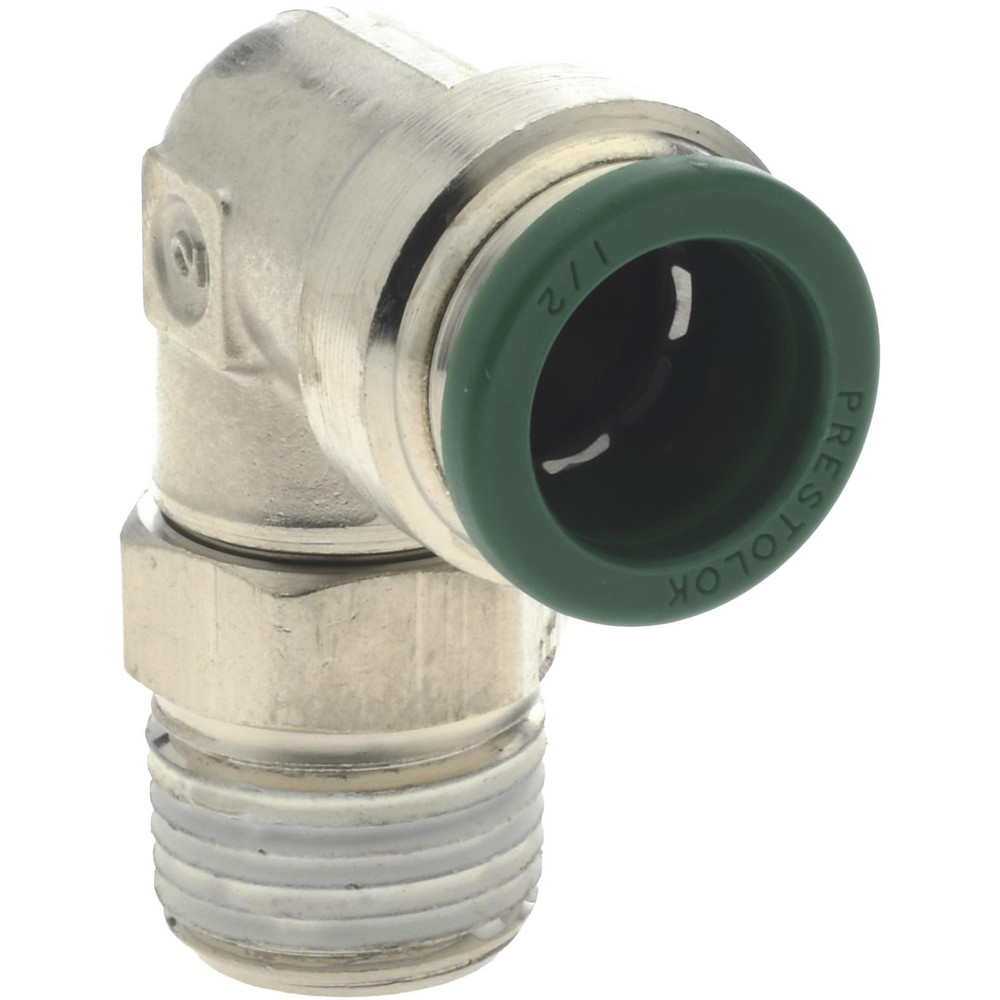 Parker Push-to-Connect Push-to-Connect x Male NPTF Fitting: 90 deg Swivel Elbow, 3/8 Thread, NPTF, 1/2" OD - W169PLP-8-6