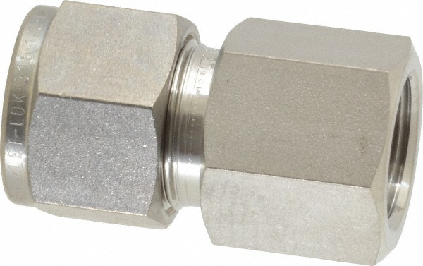 Ham-Let Compression Tube Connector: 1/2" Tube OD, Compression x FNPT - 3001803
