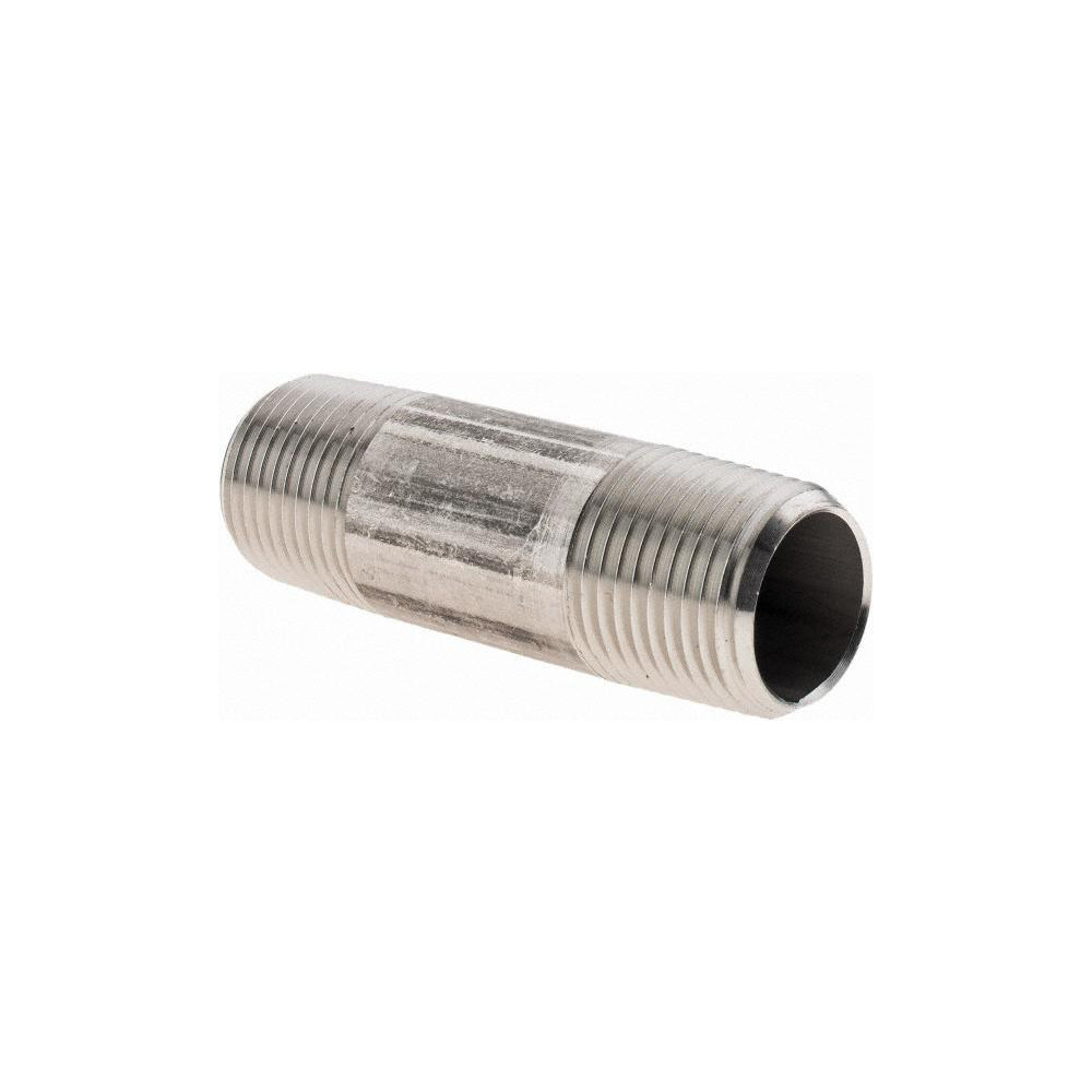 Value Collection Stainless Steel Pipe Nipple: 3/8" Pipe, Grade 304 & 304L - 4BN3/8*2
