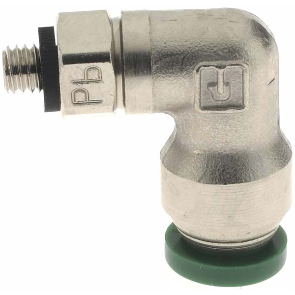 Legris Push-to-Connect Tube x Male x Tube x Male UNF Fitting: Elbow, #10-32 Thread, UNF, 5/32" OD - 3699 04 20