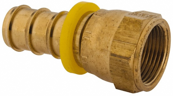 Parker Barbed Push-On Hose Female Swivel: 1-1/16-14 UNF, Brass, 3/4" Barb - PP-00400