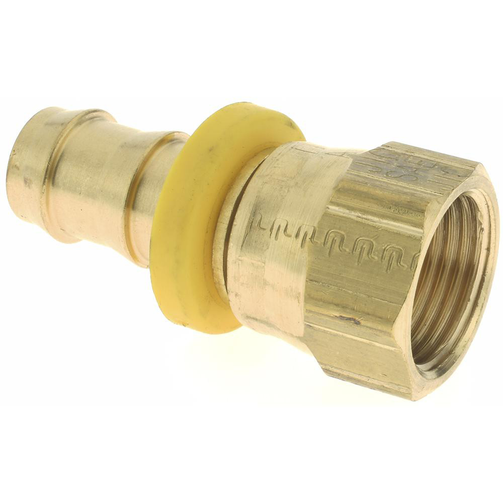 Parker Barbed Push-On Hose Female Swivel: 1-1/16-14 UNF, Brass, 3/4" Barb - PP-00400