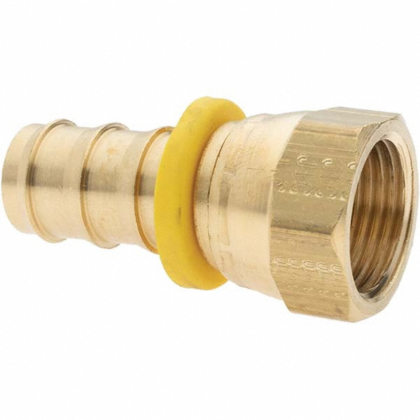 Parker Barbed Push-On Hose Female Swivel: 1-1/16-14 UNF, Brass, 3/4" Barb - PP-00400