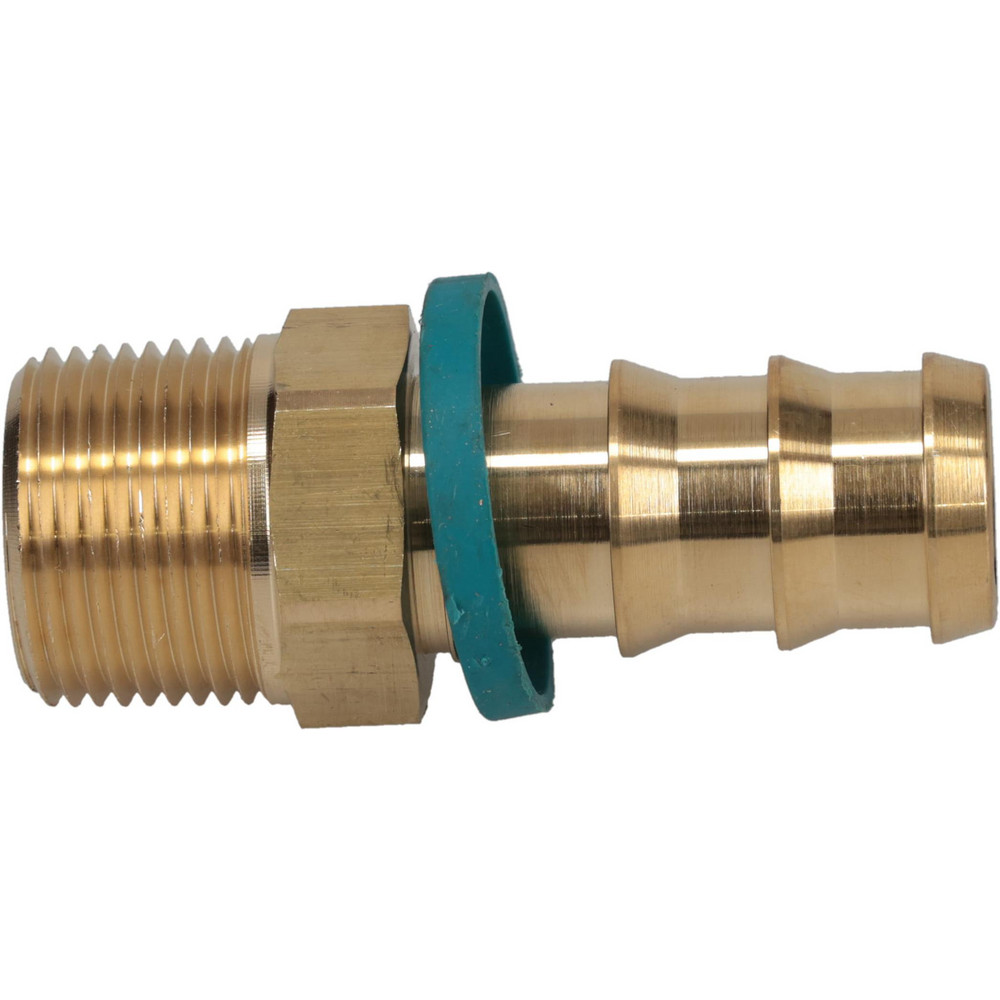 Parker Barbed Push-On Hose Female Swivel: 1-1/16-14 UNF, Brass, 3/4" Barb - PP-00400