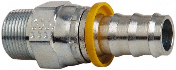 Parker Barbed Push-On Hose Female Swivel: 1-1/16-14 UNF, Brass, 3/4" Barb - PP-00400