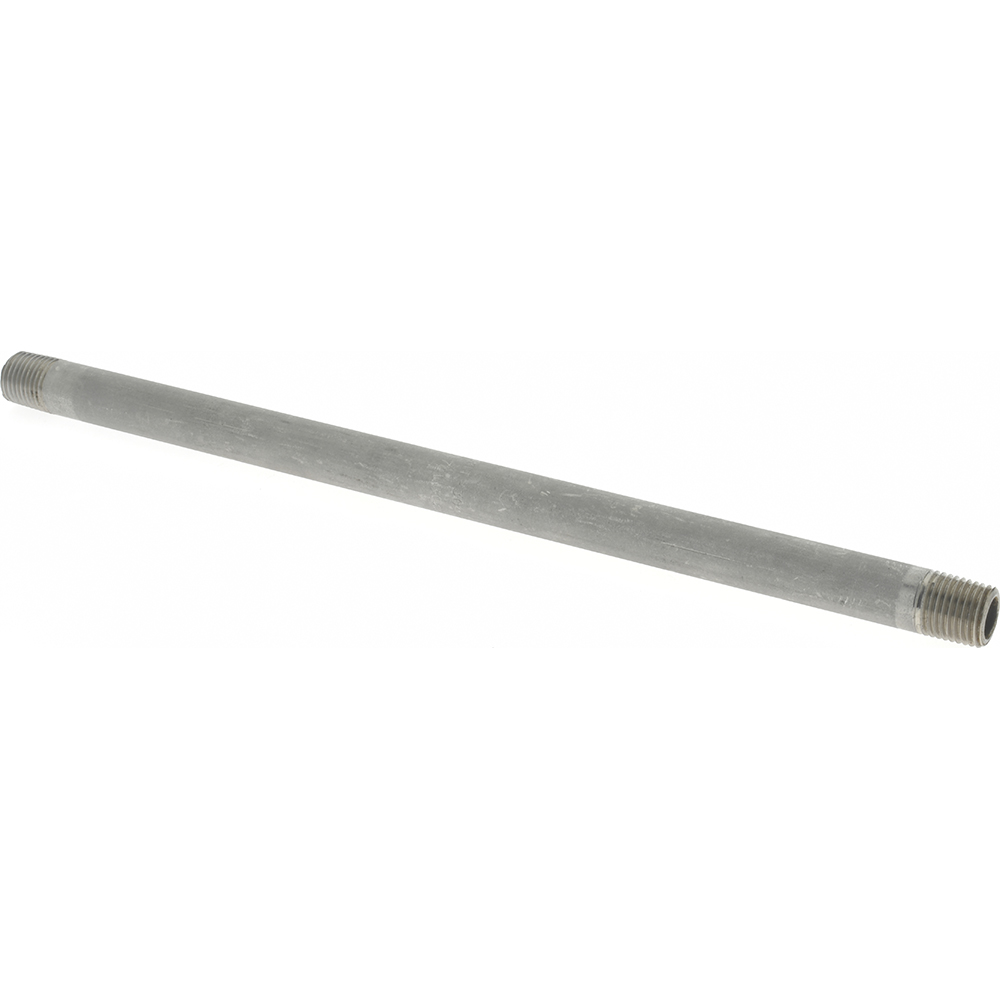 Merit Brass Stainless Steel Pipe Nipple: 1/4" Pipe, Grade 304 & 304L - 4004-1000