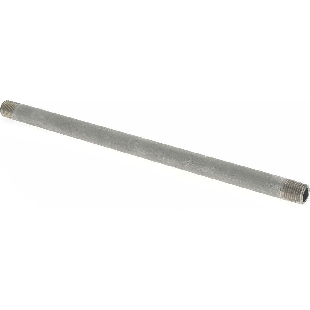 Merit Brass Stainless Steel Pipe Nipple: 1/4" Pipe, Grade 304 & 304L - 4004-1000