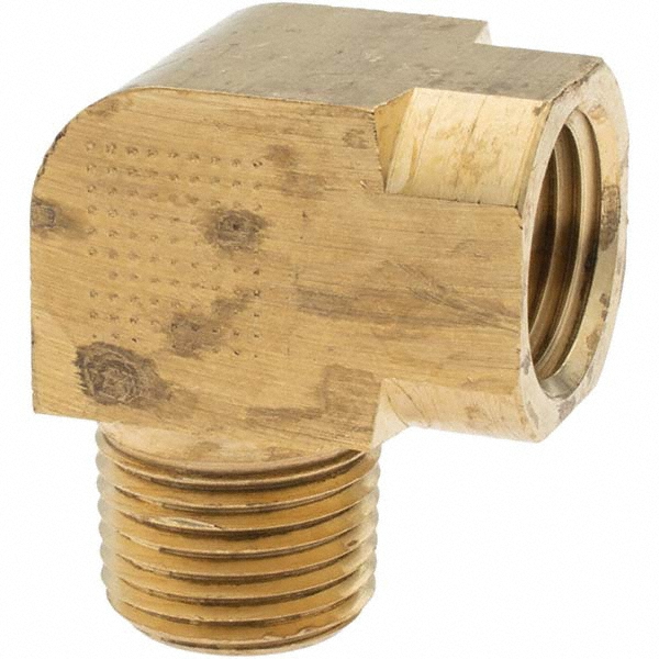 Parker Industrial Pipe 90 ° Street Elbow: 1/2" Female Thread, 1/2" Male Thread, MNPTF x FNPTF - PF-00099