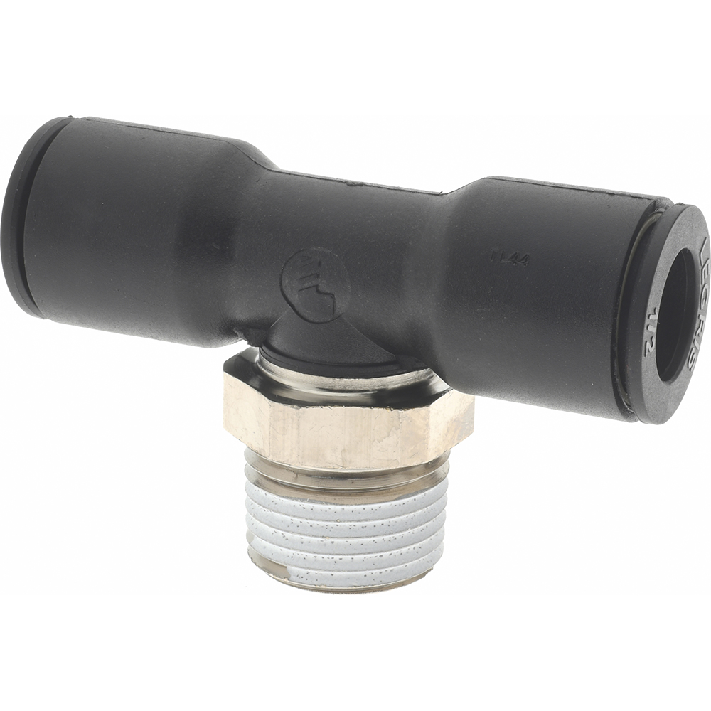 SMC PNEUMATICS Push-to-Connect Push-to-Connect Fitting: Branch Tee, NPT, 1/2" OD - KQ2T13-37AS