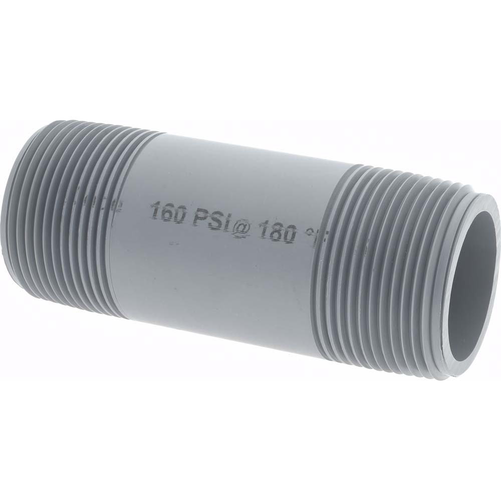 Value Collection 1-1/4" Pipe, 1-5/8" Long CPVC Threaded Plastic Pipe Nipple - 885-005C