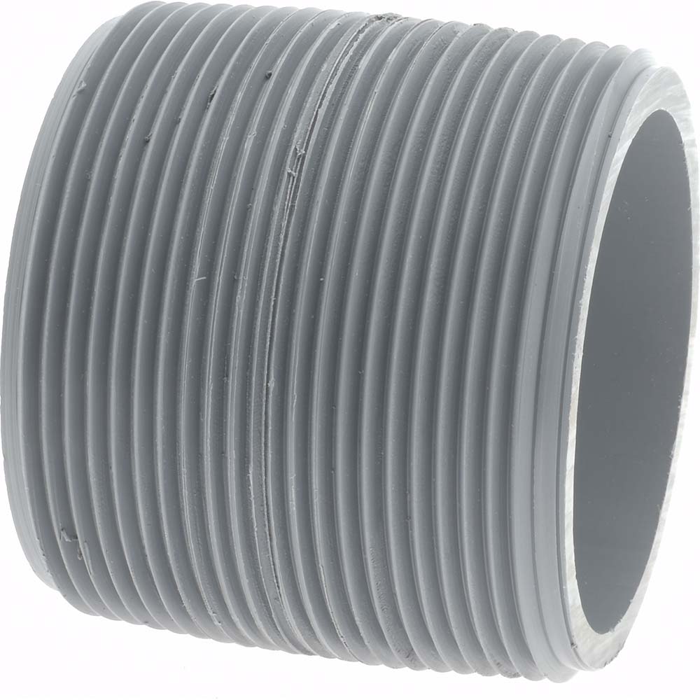 Value Collection 1-1/4" Pipe, 1-5/8" Long CPVC Threaded Plastic Pipe Nipple - 885-005C