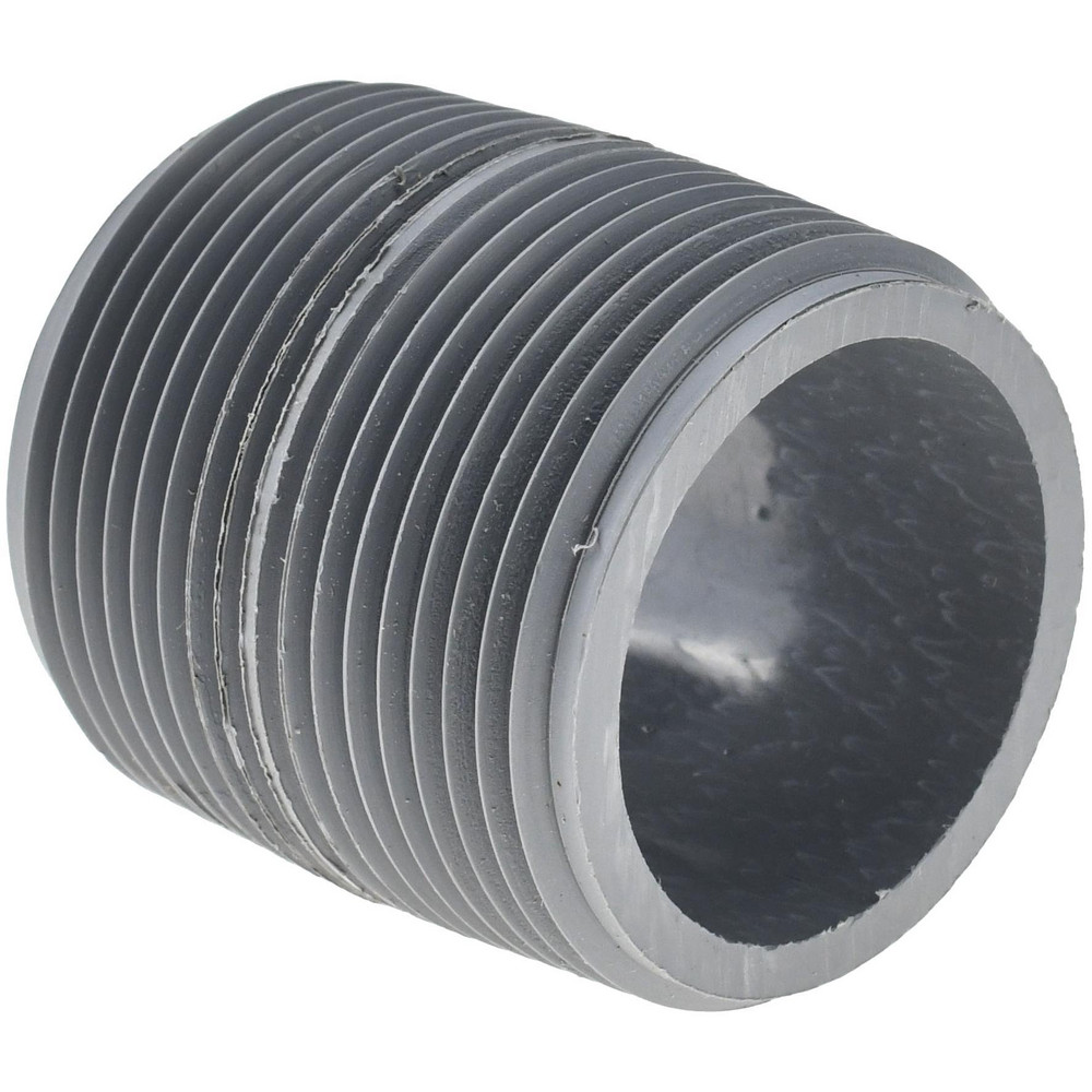 Value Collection 1-1/4" Pipe, 1-5/8" Long CPVC Threaded Plastic Pipe Nipple - 885-005C