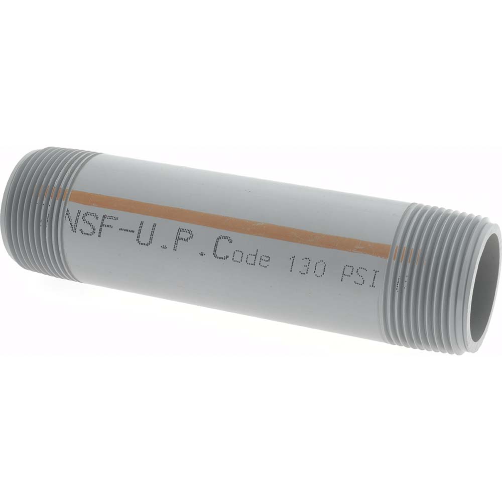 Value Collection 1-1/4" Pipe, 1-5/8" Long CPVC Threaded Plastic Pipe Nipple - 885-005C