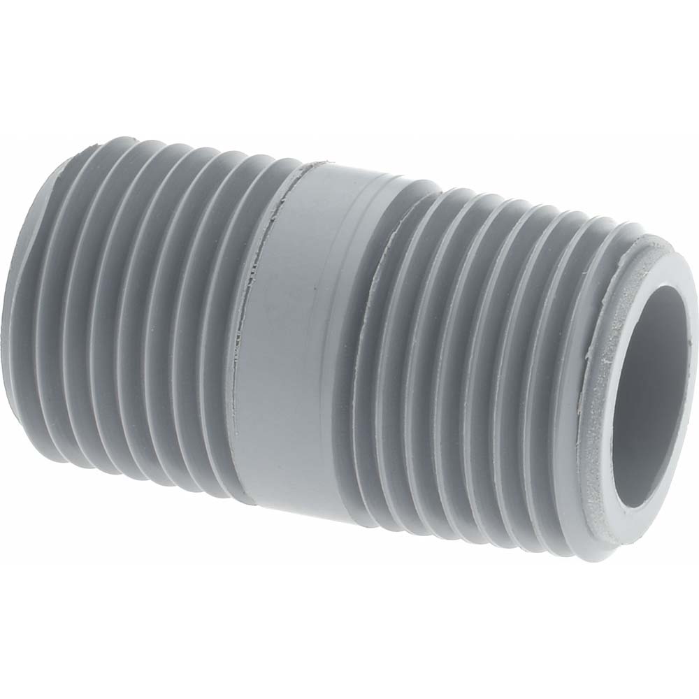 Value Collection 1-1/4" Pipe, 1-5/8" Long CPVC Threaded Plastic Pipe Nipple - 885-005C