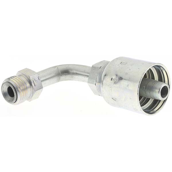 Parker Hydraulic Hose 90 ° Elbow: 0.375" ID, 6 mm, 5/8-18 - KP81351