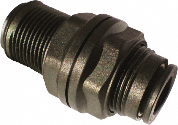Parker Push-to-Connect Tube x Tube Fitting: Bulkhead Union, 5/16" OD - KP23882
