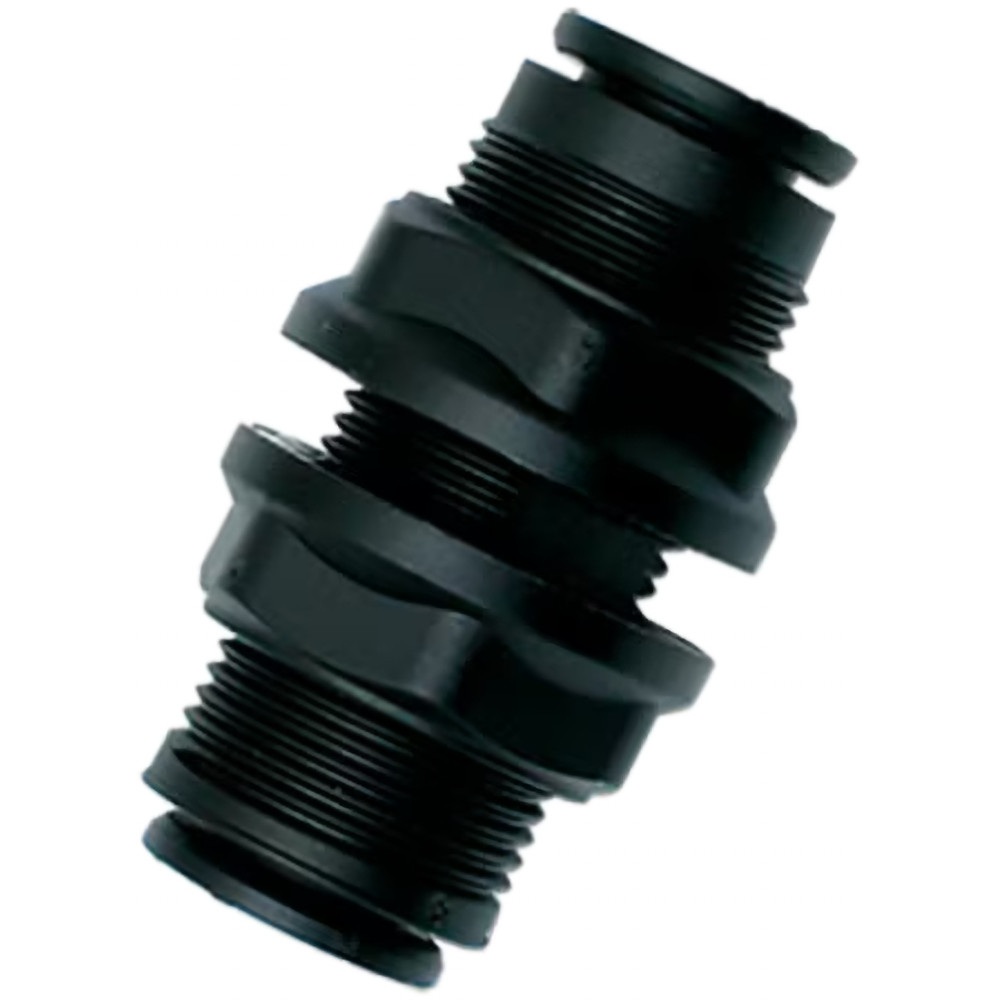 Parker Push-to-Connect Tube x Tube Fitting: Bulkhead Union, 5/16" OD - KP23882