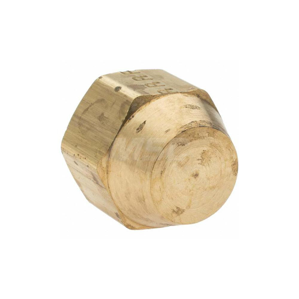 Parker Brass Flared Tube Cap: 1/2" OD, 3/4-16 Thread, 45 deg Flared Angle - -11011-5