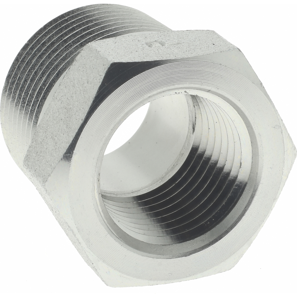 Parker Industrial Pipe Bushing: 1/2" Female Thread, 3/4" Male Thread, MNPTF x FNPTF - 3/4 X 1/2 PTR-S
