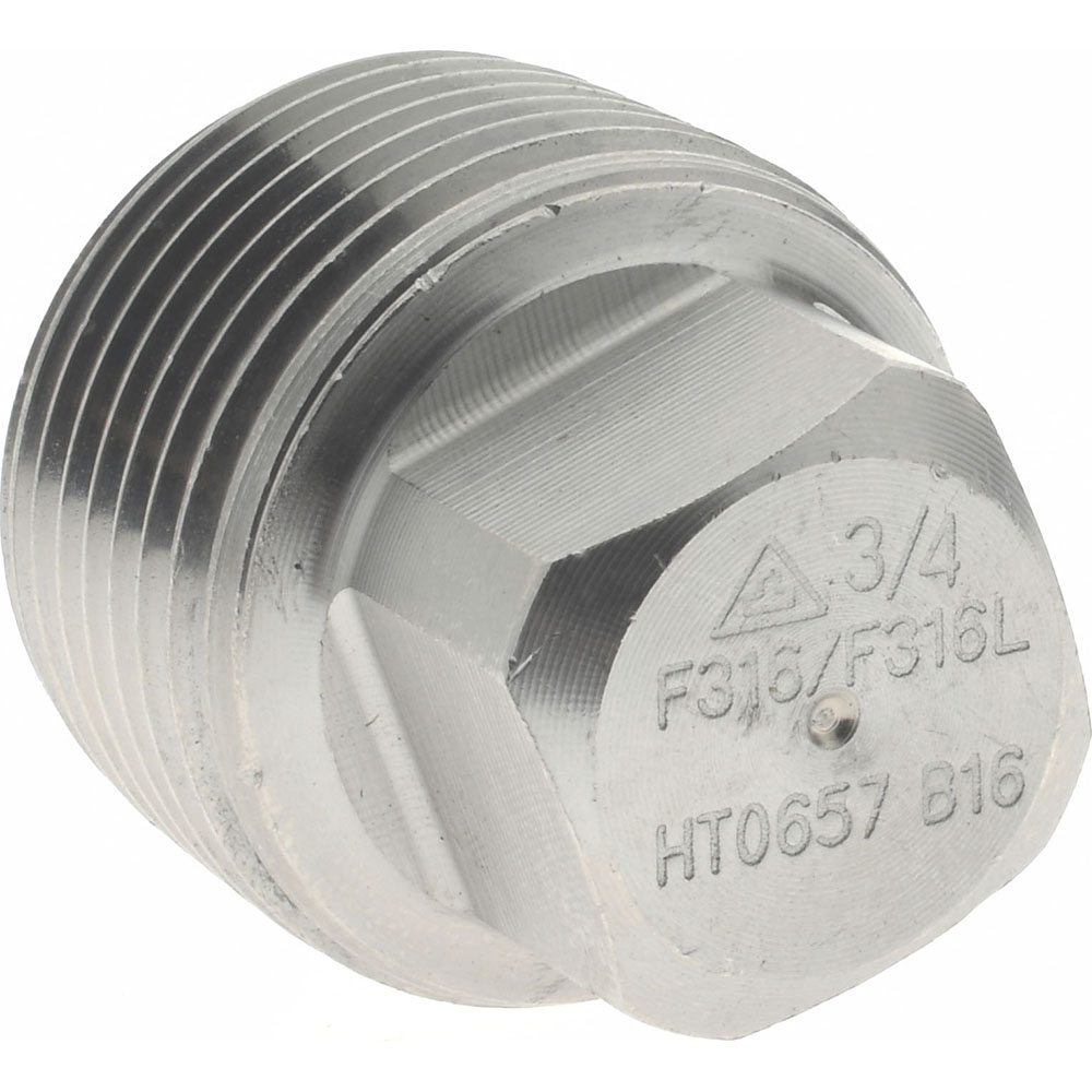 Merit Brass Pipe Square Head Plug: 3/4", 316 & 316L Stainless Steel - 3617D-12