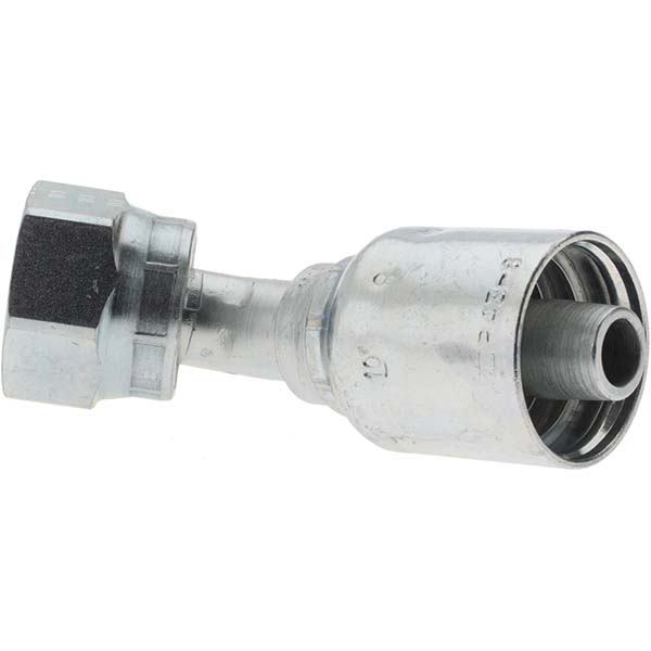 Parker Hydraulic Hose Female Swivel 45 ° Elbow: 0.375" ID, 6 mm, 3/8" - 1J743-6-6