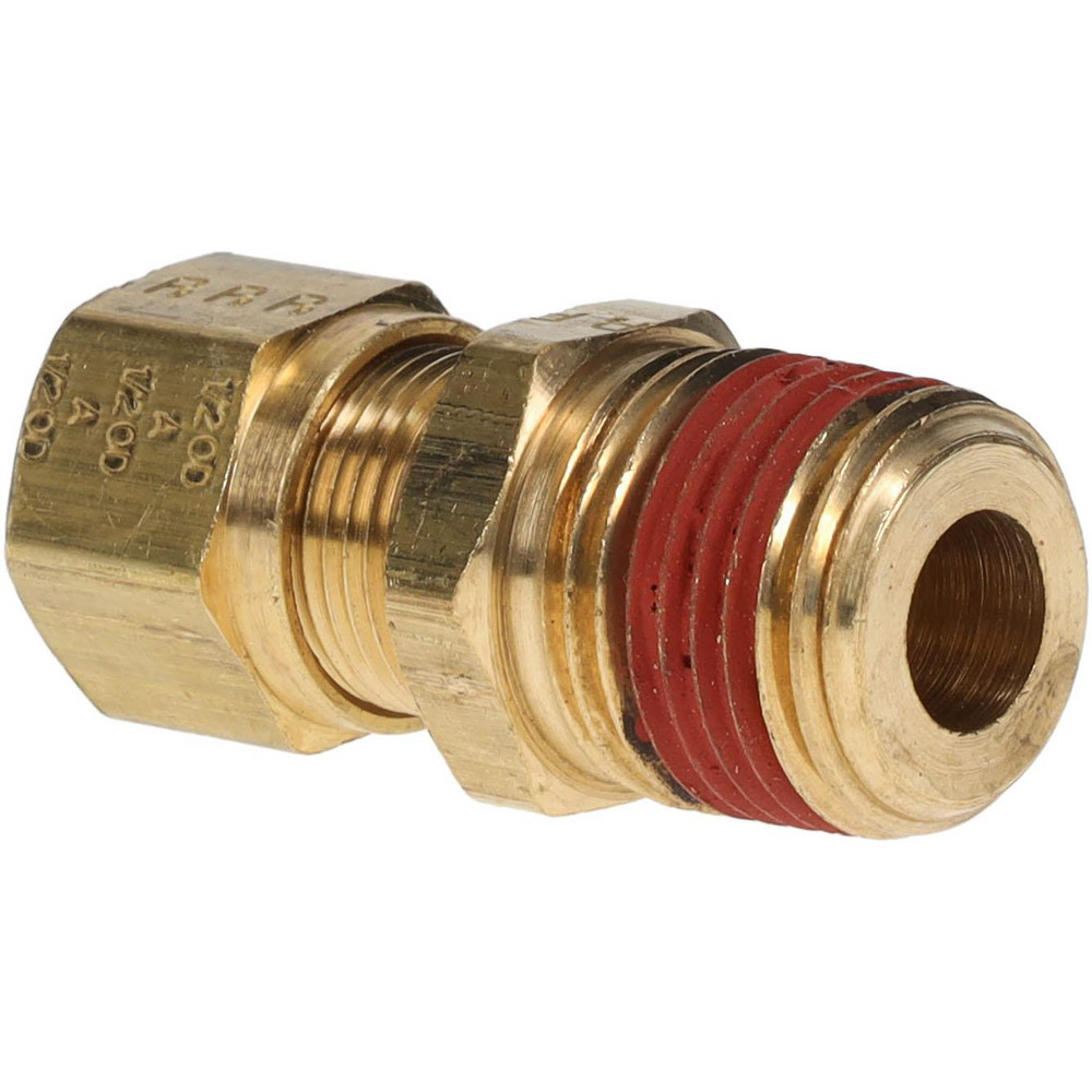 Parker Compression Tube Male Connector: 1/2, 1/2" Tube OD, Compression x MNPTF - VS68NTA-8-8