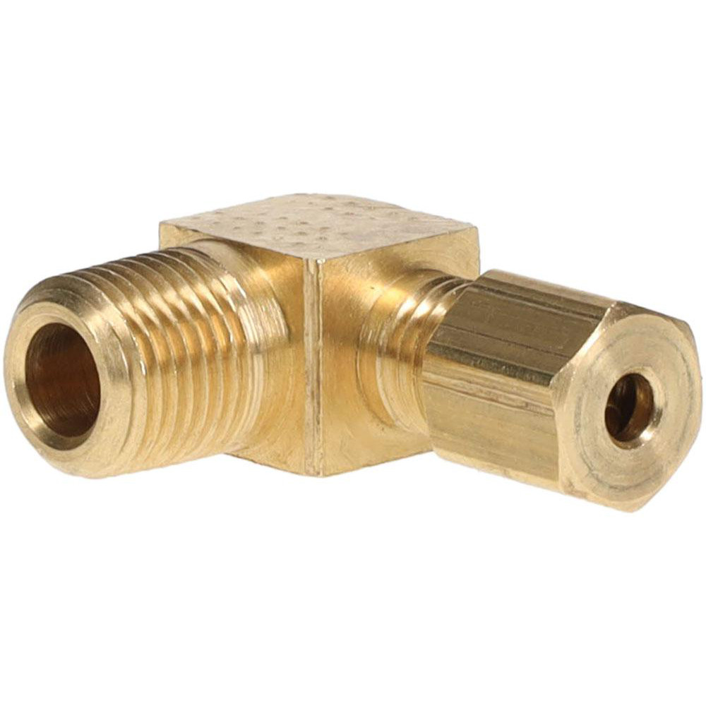 Parker Compression Tube Male Elbow: 1/8-27, 3/8" Tube OD, Compression x MNPTF - 169C-6-2