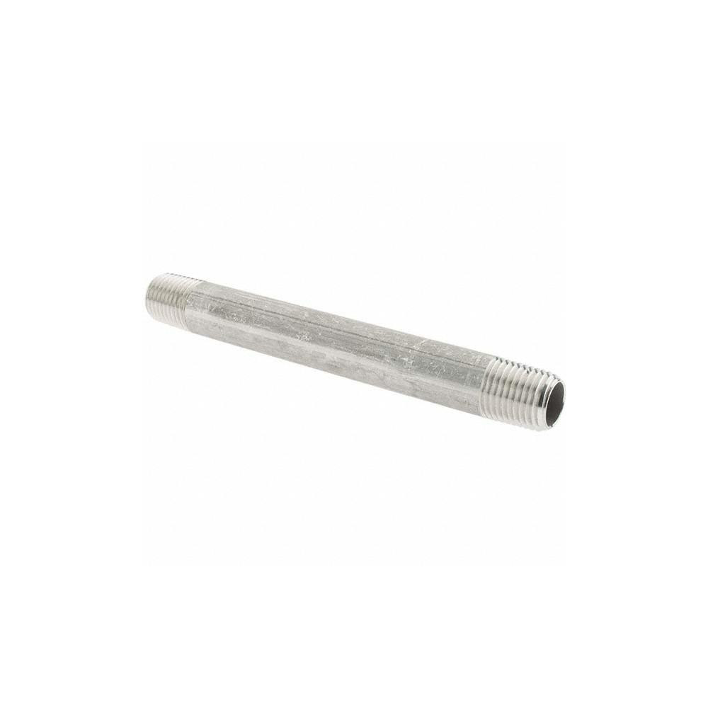 Value Collection Stainless Steel Pipe Nipple: 1/4" Pipe, Grade 304 & 304L - 4BN1/4*41/2