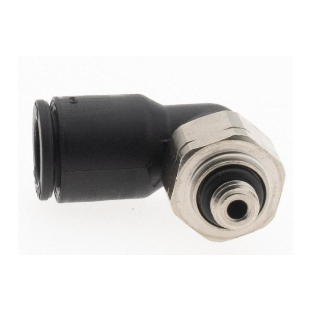 Parker Push-to-Connect Fitting: Male Elbow, #10-32", UNF, 1/4" OD - KP23969