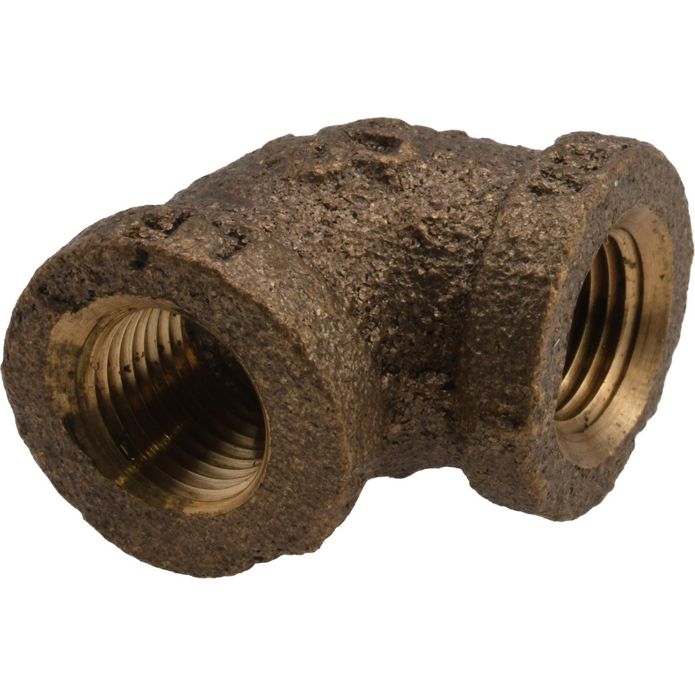 Merit Brass Brass Pipe 90 ° Elbow: 1/8" Fitting, Threaded, FNPT x FNPT, Class 125, Lead Free - XNL101-02