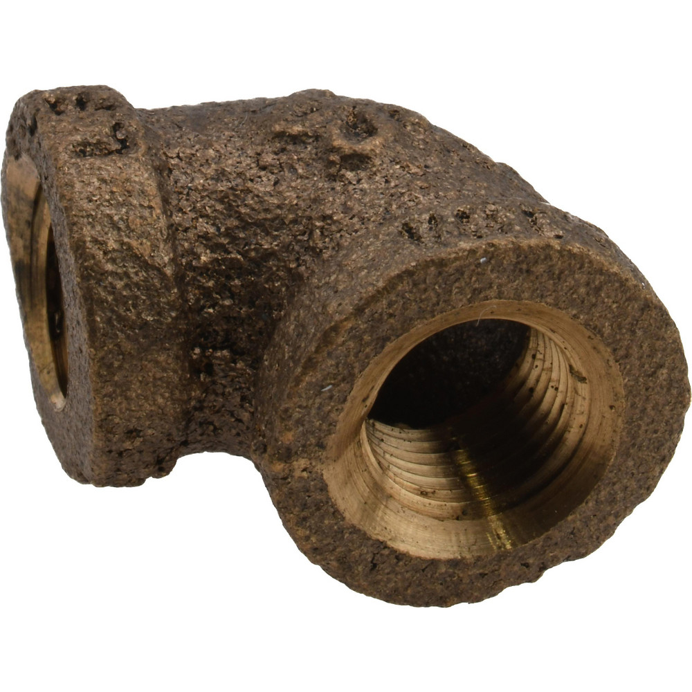 Merit Brass Brass Pipe 90 ° Elbow: 1/8" Fitting, Threaded, FNPT x FNPT, Class 125, Lead Free - XNL101-02