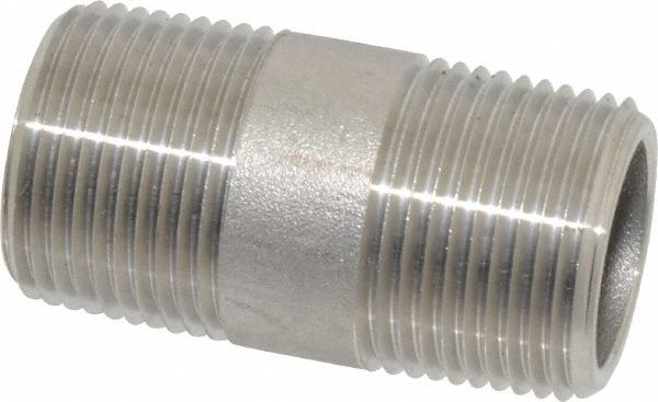 Merit Brass Stainless Steel Pipe Nipple: 3/4" Pipe, Grade 316 & 316L - 6512-600