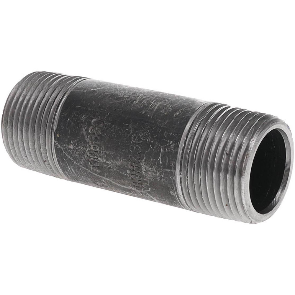 Value Collection Black Pipe Nipple: 1-1/2" Dia x 3-1/2" Long, Schedule 80 - MSCXNB08035