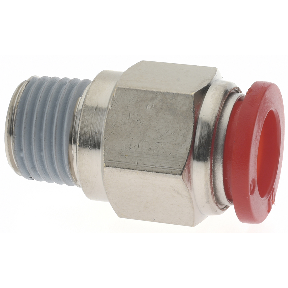 Norgren Push-to-Connect Tube x Male x Tube x Male BSPT Fitting: ISO R Connector, BSPT, 10.00 mm OD - C01251028