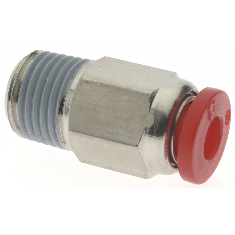 Norgren Push-to-Connect Tube x Male x Tube x Male BSPT Fitting: ISO R Connector, BSPT, 10.00 mm OD - C01251028