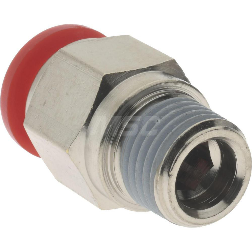 Norgren Push-to-Connect Tube x Male x Tube x Male BSPT Fitting: ISO R Connector, BSPT, 10.00 mm OD - C01251028