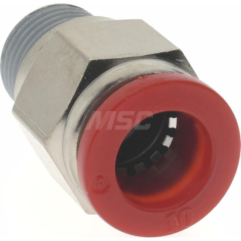 Norgren Push-to-Connect Tube x Male x Tube x Male BSPT Fitting: ISO R Connector, BSPT, 10.00 mm OD - C01251028