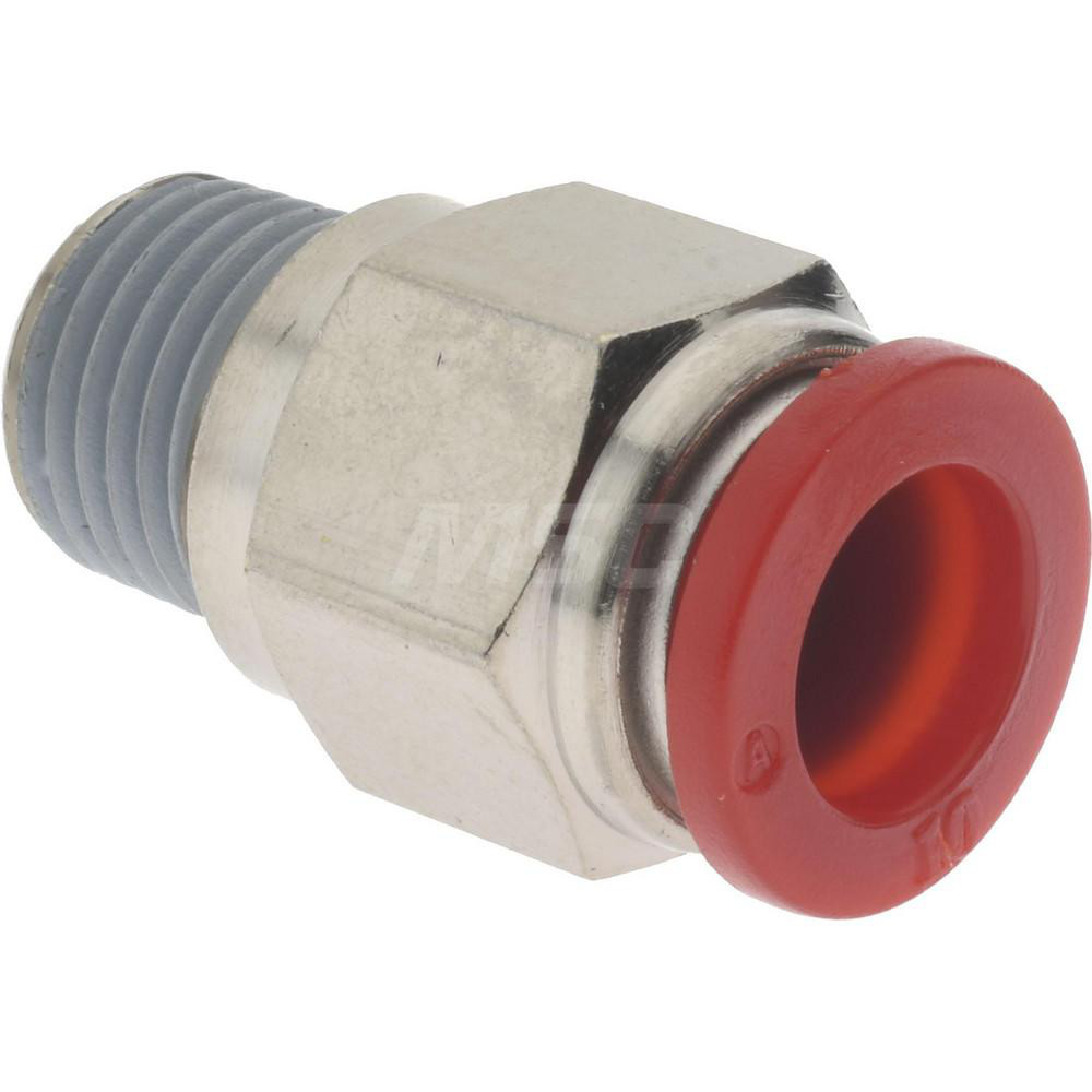 Norgren Push-to-Connect Tube x Male x Tube x Male BSPT Fitting: ISO R Connector, BSPT, 10.00 mm OD - C01251028
